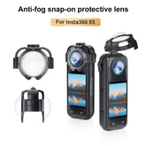 For Insta360 X5 PULUZ Snap-on Optical Tempered Glass Lens Guard Protective Cover